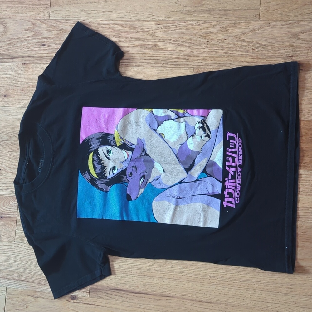 Cowboy Bebop. Anime Black Graphic T-Shirt. Size Small***